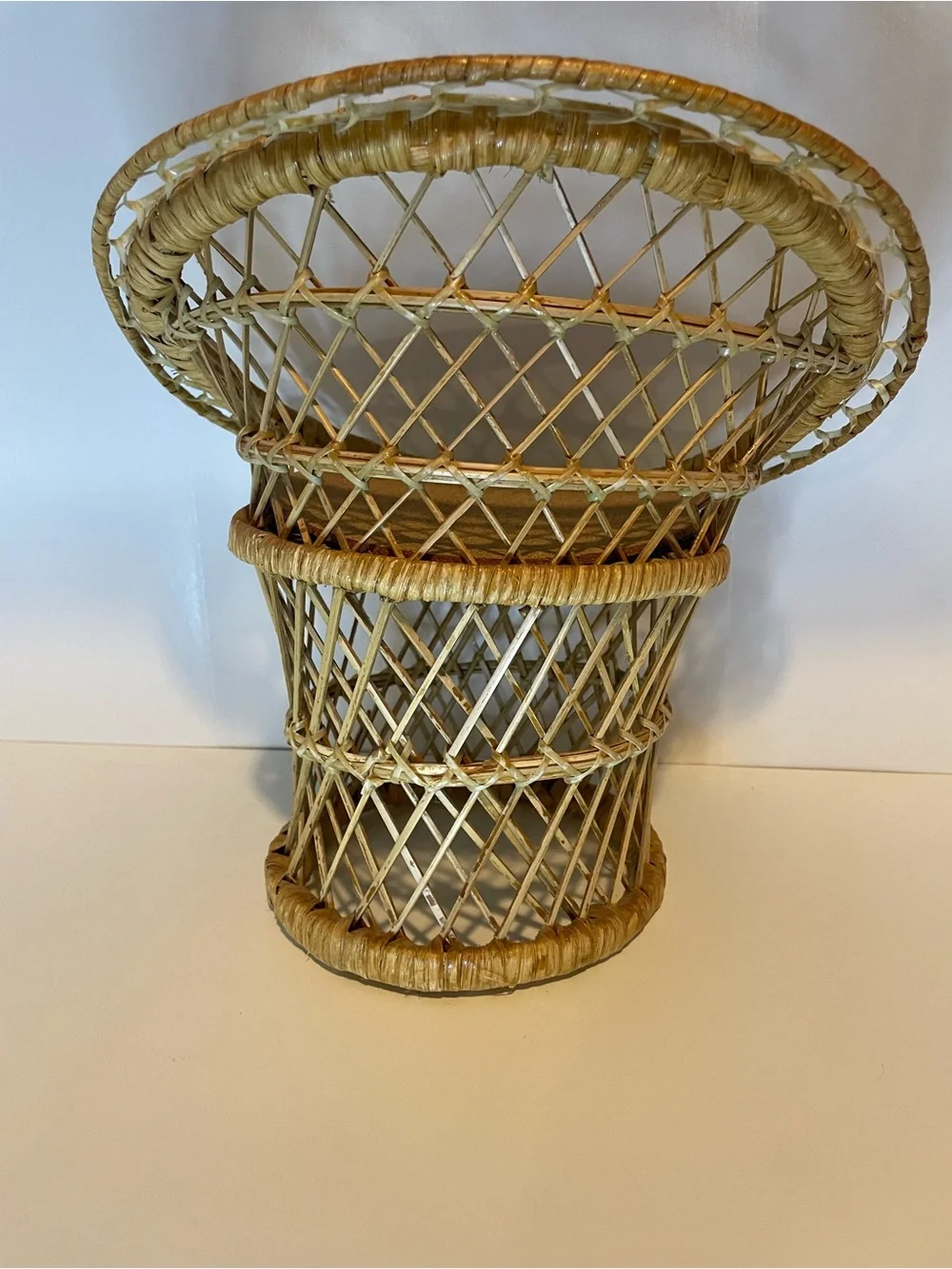 🌱Round Woven Rattan Accent Chair Plant Stand